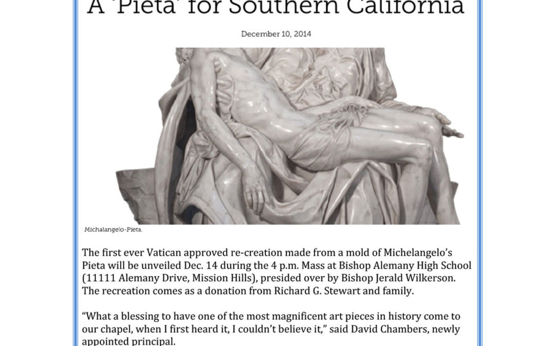 Angelus a Pietà for Southern California, Dec. 2014